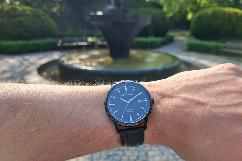 Pánske hodinky DESTELL Pictor Full Black Leather Sapphire