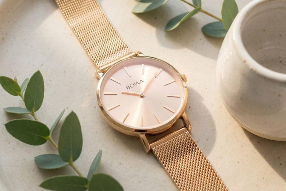 Dámske hodinky BOWA New York Pink-Gold Mesh 38