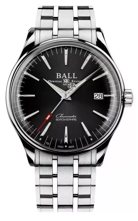 Hodinky pánske Ball Trainmaster Manufacture 80 Hours Automatic Chronometer NM3280D-S1CJ-BK