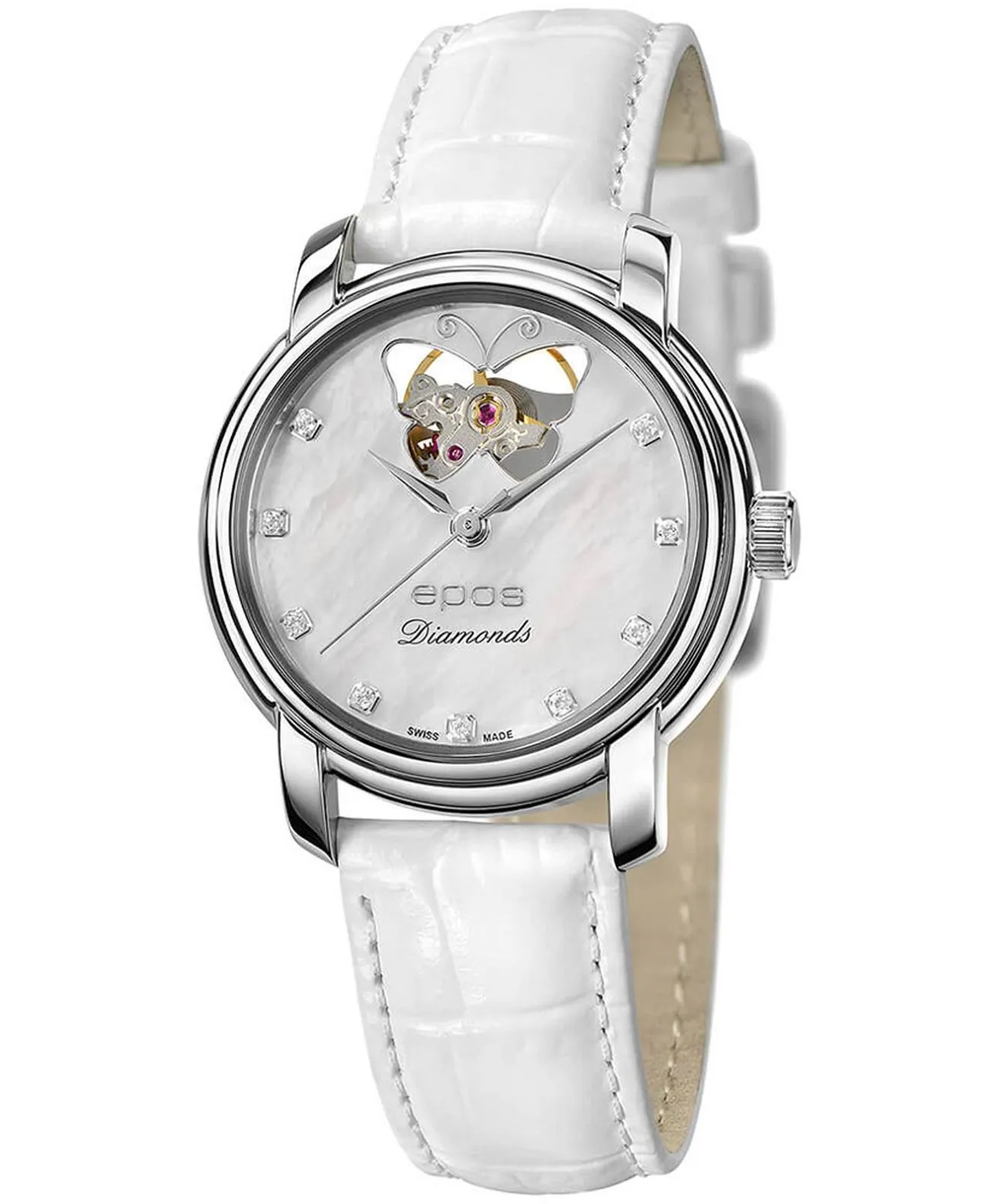 Hodinky dámske Epos Ladies Diamonds Open Heart Automatic 4314.133.20.89.10
