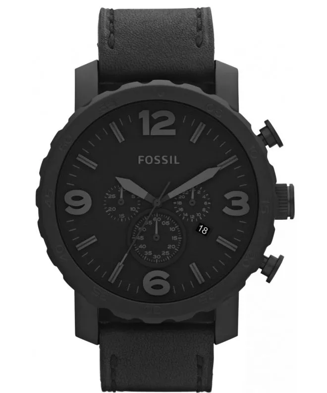 Hodinky pánske Fossil Nate Leather Black JR1354