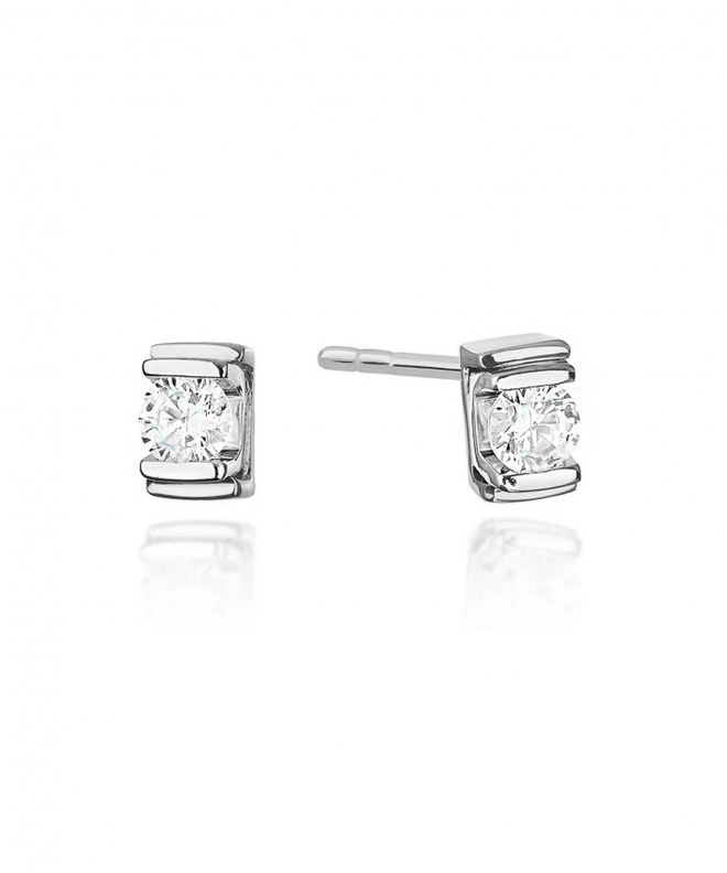 Náušnice Bonore - Biele Zlato 585 - Diamant 0,1 ct 128792