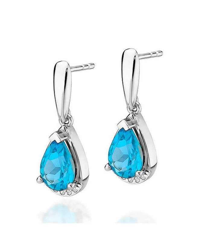 Náušnice Bonore - Biele Zlato 585 - Topaz 1,4 ct 128822