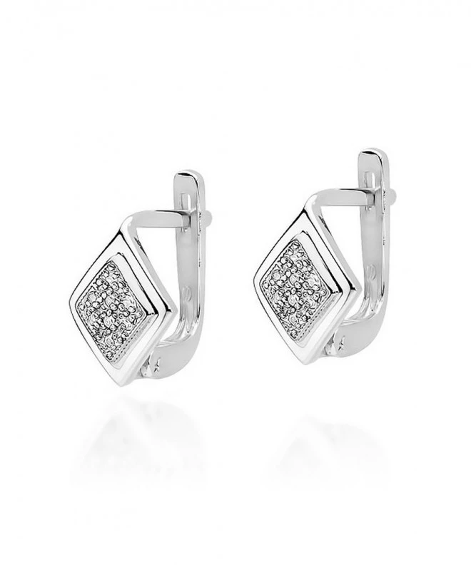 Náušnice Bonore - Biele Zlato 585 - Diamant 128755