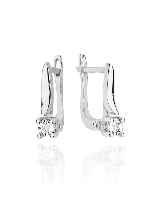 Náušnice Bonore - Biele Zlato 585 - Diamant 0,01 ct 128772