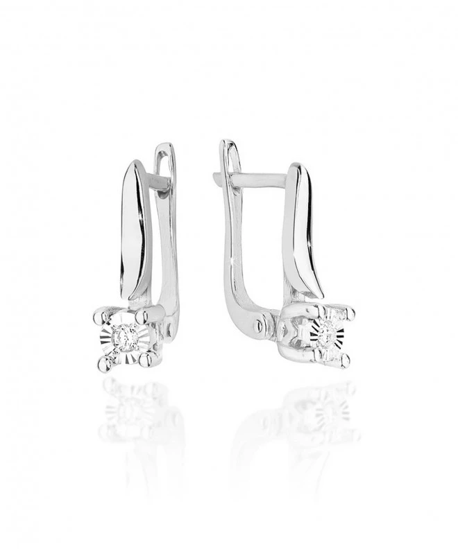 Náušnice Bonore - Biele Zlato 585 - Diamant 0,03 ct 128773