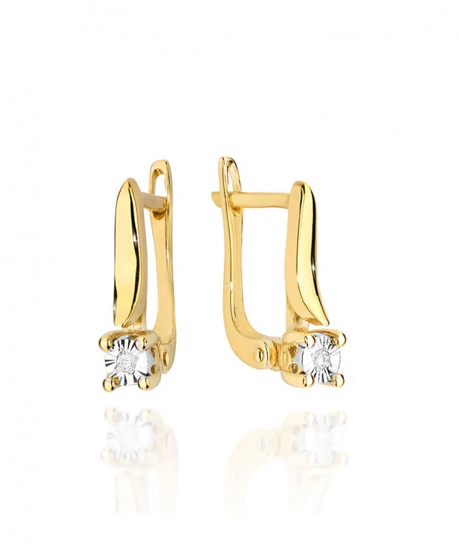 Náušnice Bonore - Zlato 585 - Diamant 0,01 ct 128658