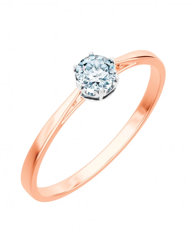 Prsteň Bonore - Ružové Zlato 585 - Diamant 0,5 ct 103728