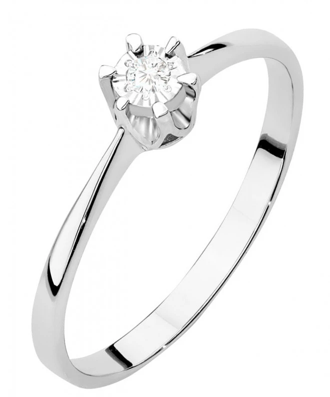 Prsteň Bonore - Biele Zlato 585 - Diamant 0,03 ct 106822