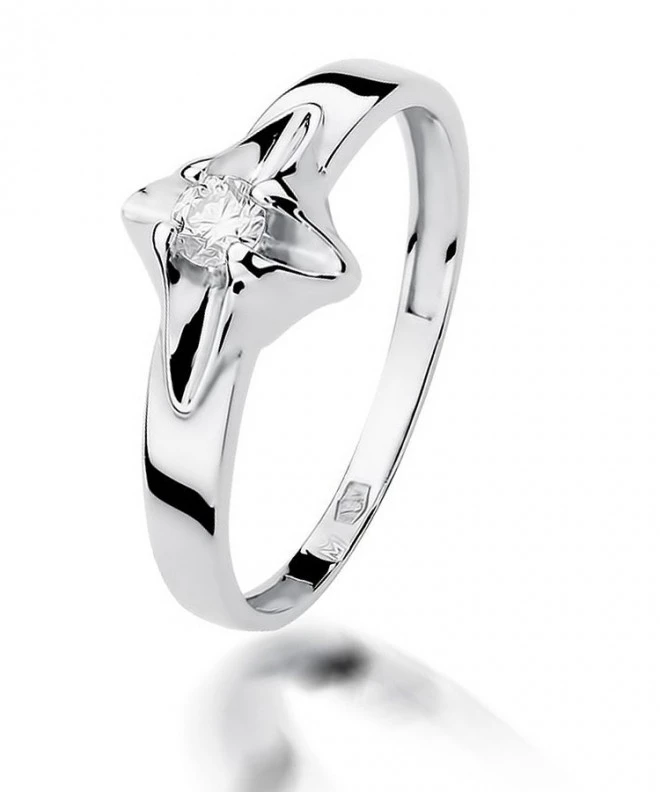 Prsteň Bonore - Biele Zlato 585 - Diamant 0,12 ct 110928