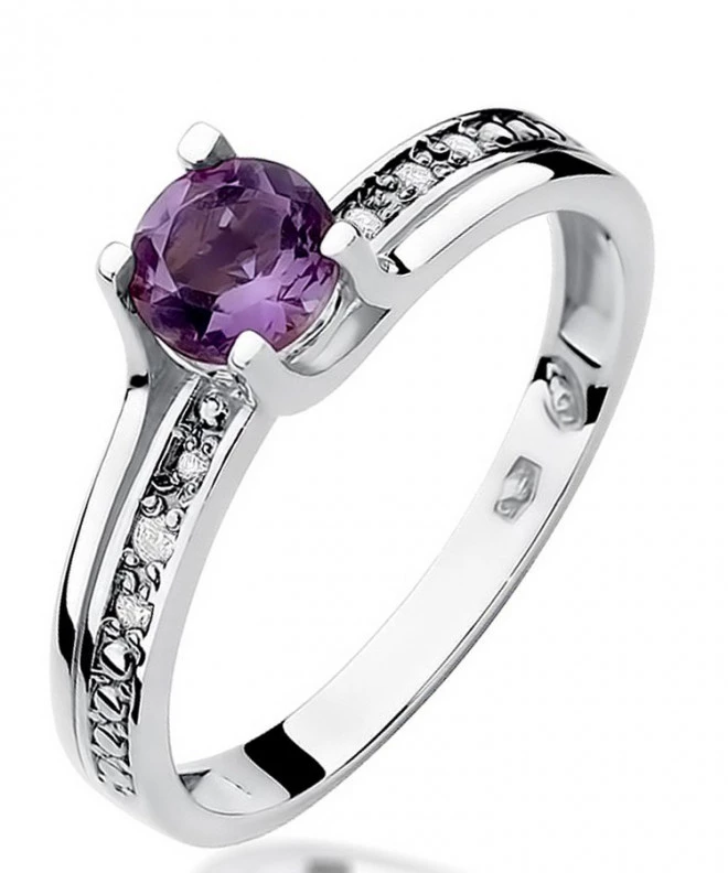 Prsteň Bonore - Biele Zlato 585 - Ametyst 0,5 ct 105810