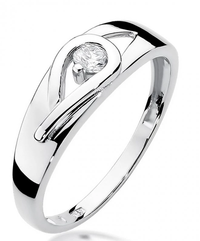 Prsteň Bonore - Biele Zlato 585 - Diamant 0,12 ct 110936
