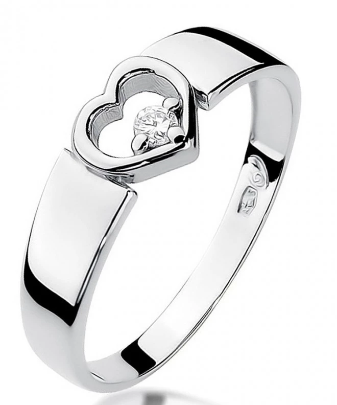 Prsteň Bonore - Biele Zlato 585 - Diamant 0,04 ct 107828