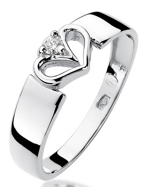 Prsteň Bonore - Biele Zlato 585 - Diamant 0,04 ct 107829