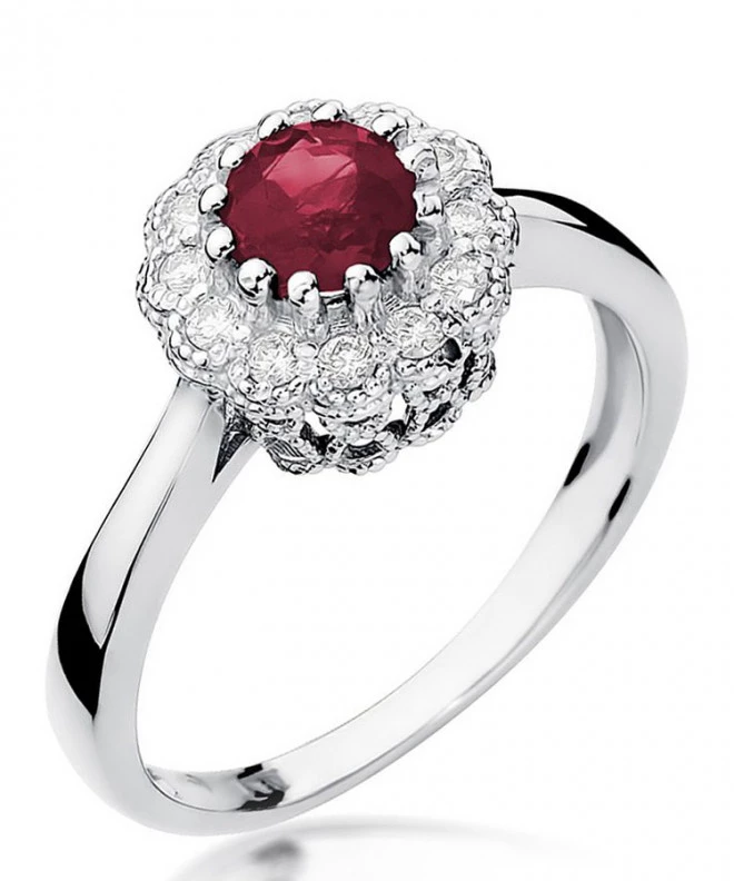 Prsteň Bonore - Biele Zlato 585 - Rubín 0,6 ct 121368