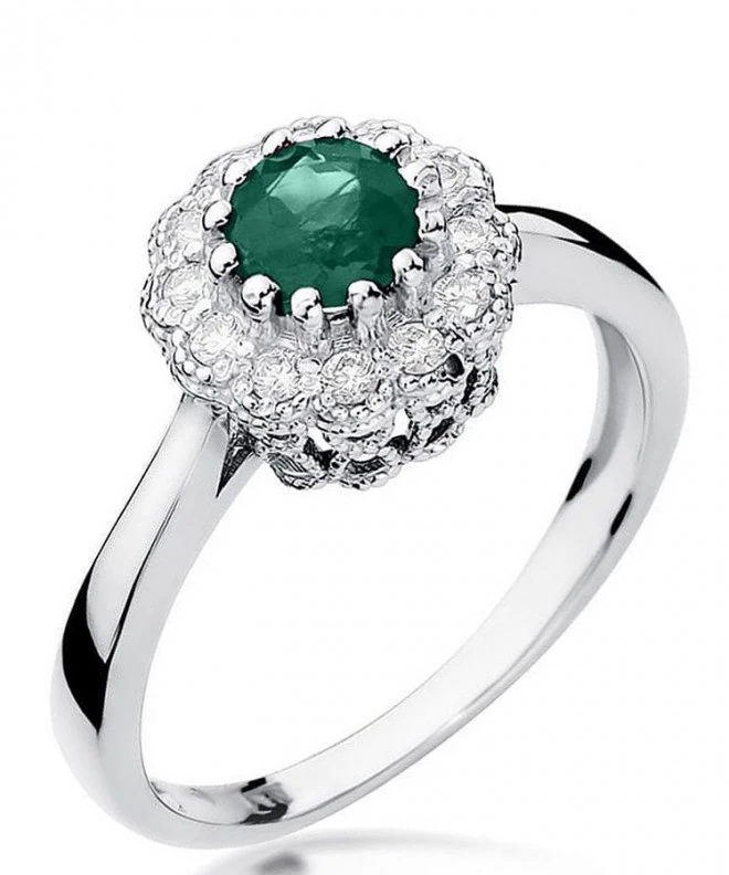 Prsteň Bonore - Biele Zlato 585 - Smaragd 0,5 ct 125445