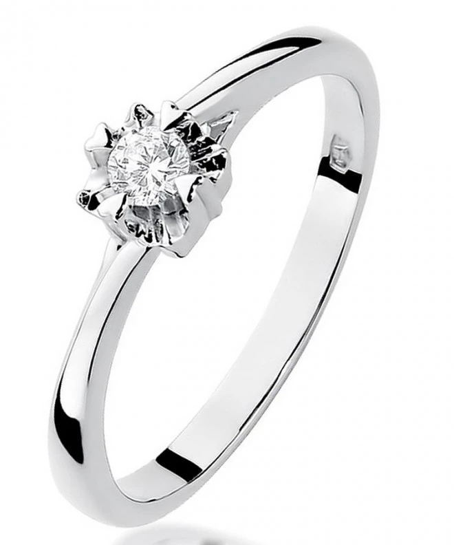 Prsteň Bonore - Biele Zlato 585 - Diamant 0,1 ct 109900