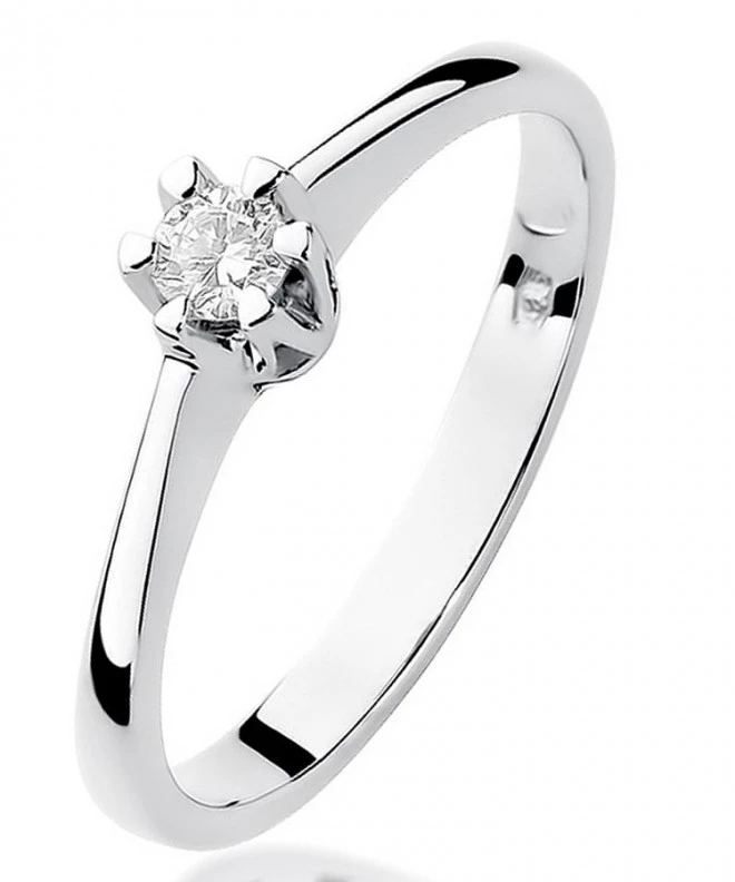 Prsteň Bonore - Biele Zlato 585 - Diamant 0,1 ct 109901