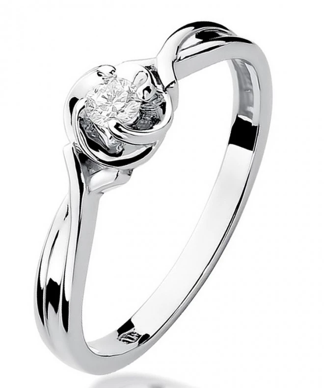 Prsteň Bonore - Biele Zlato 585 - Diamant 0,1 ct 109903