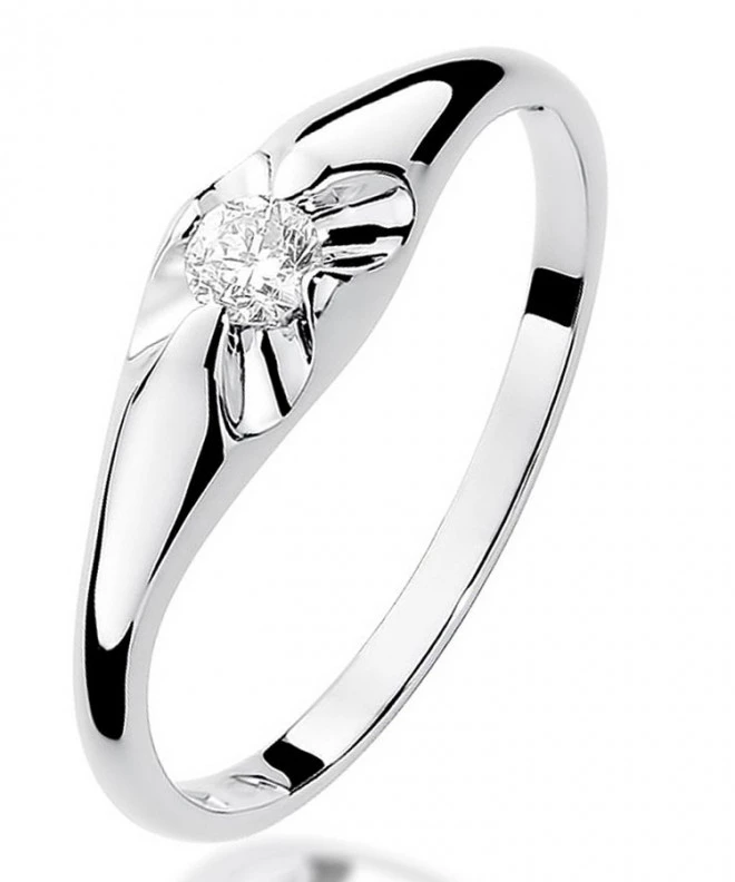 Prsteň Bonore - Biele Zlato 585 - Diamant 0,1 ct 109904