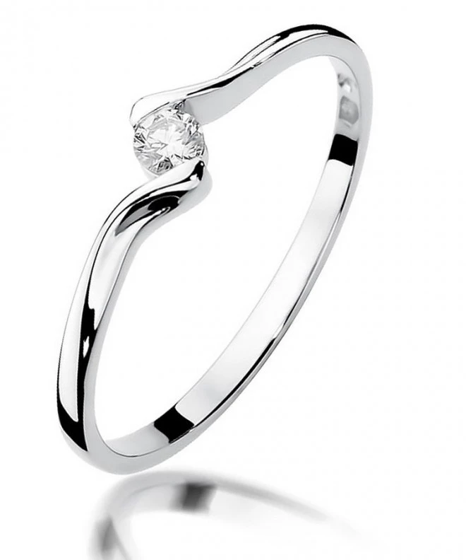 Prsteň Bonore - Biele Zlato 585 - Diamant 0,09 ct 109905