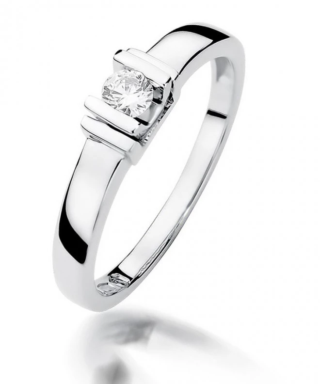 Prsteň Bonore - Biele Zlato 585 - Diamant 0,1 ct 109908