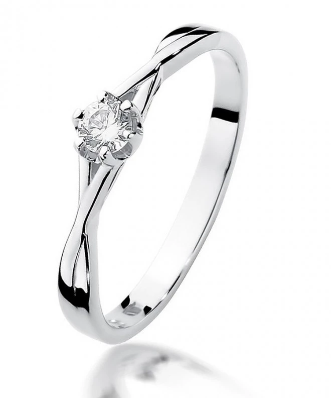 Prsteň Bonore - Biele Zlato 585 - Diamant 0,12 ct 112012