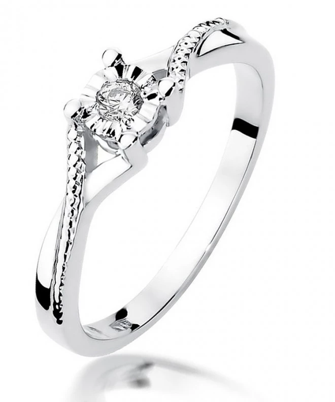 Prsteň Bonore - Biele Zlato 585 - Diamant 0,08 ct 109910
