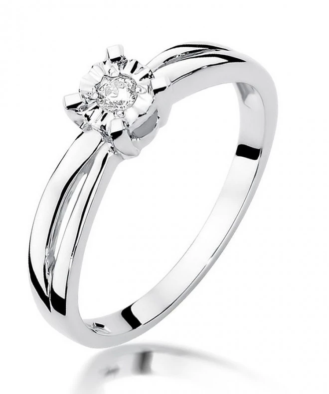 Prsteň Bonore - Biele Zlato 585 - Diamant 0,08 ct 109909