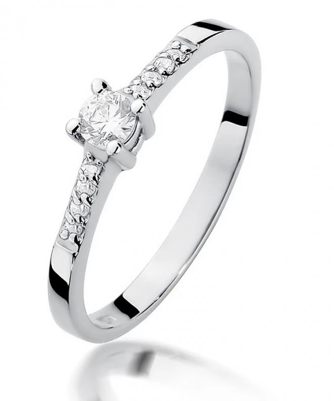 Prsteň Bonore - Biele Zlato 585 - Diamant 0,15 ct 114089