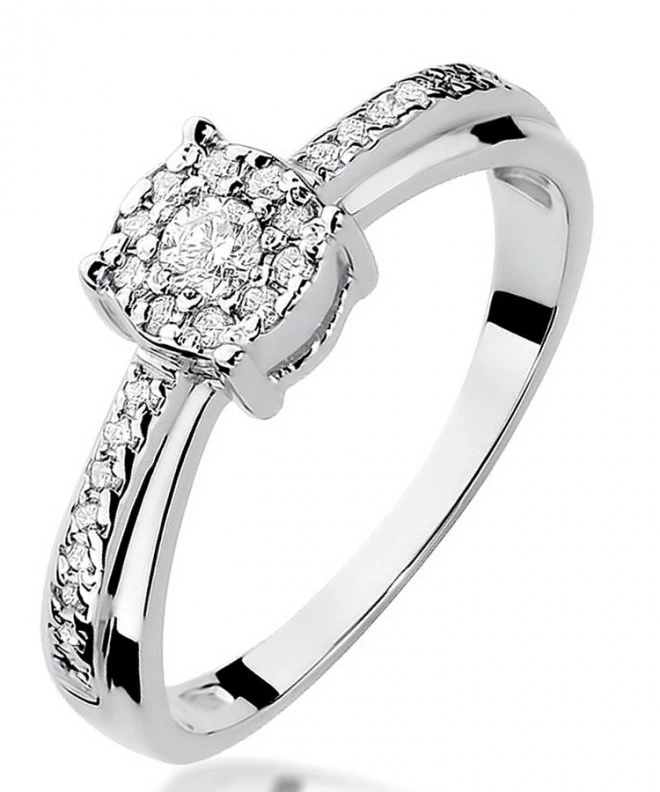 Prsteň Bonore - Biele Zlato 585 - Diamant 0,08 ct 114081