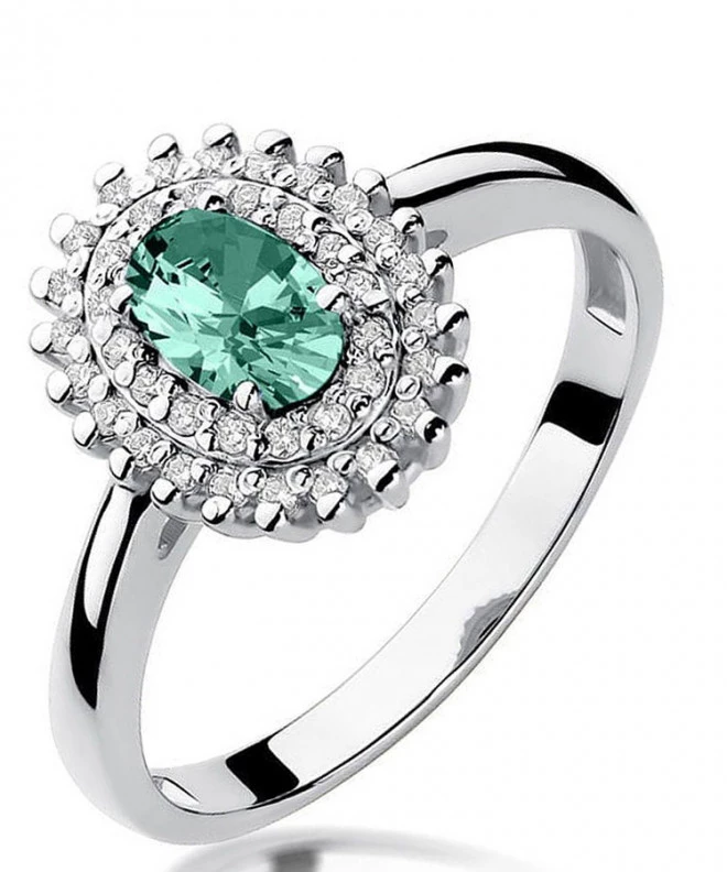 Prsteň Bonore - Biele Zlato 585 - Smaragd 0,4 ct 125447