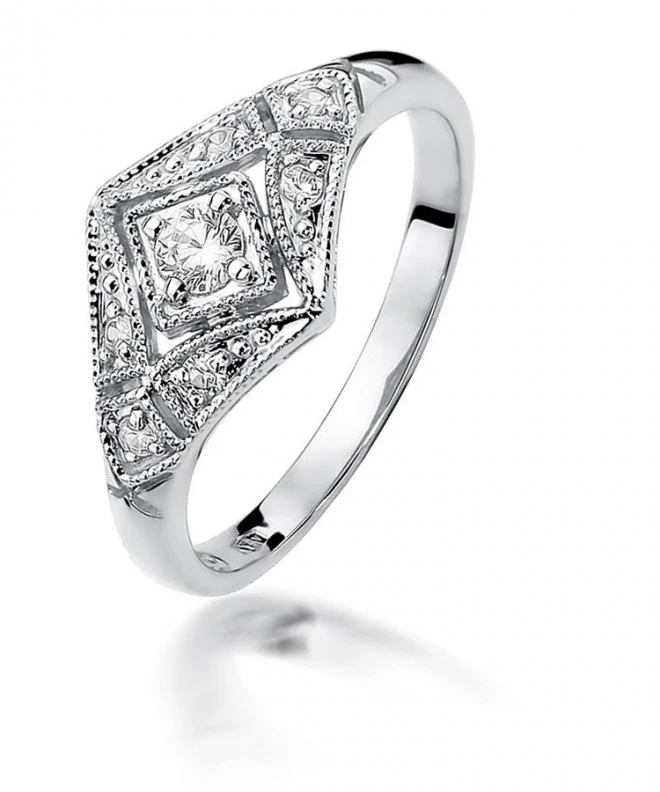Prsteň Bonore - Biele Zlato 585 - Diamant 0,1 ct 113045