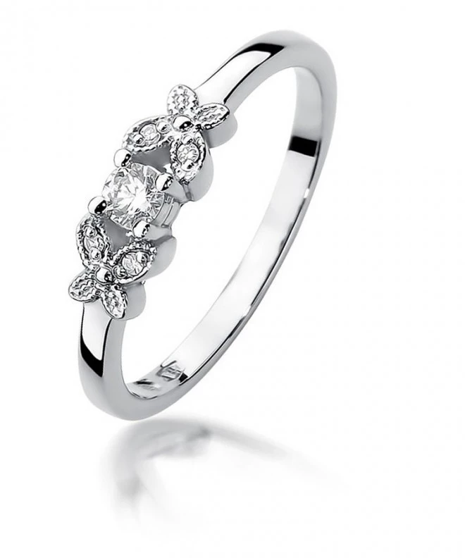 Prsteň Bonore - Biele Zlato 585 - Diamant 0,1 ct 112020