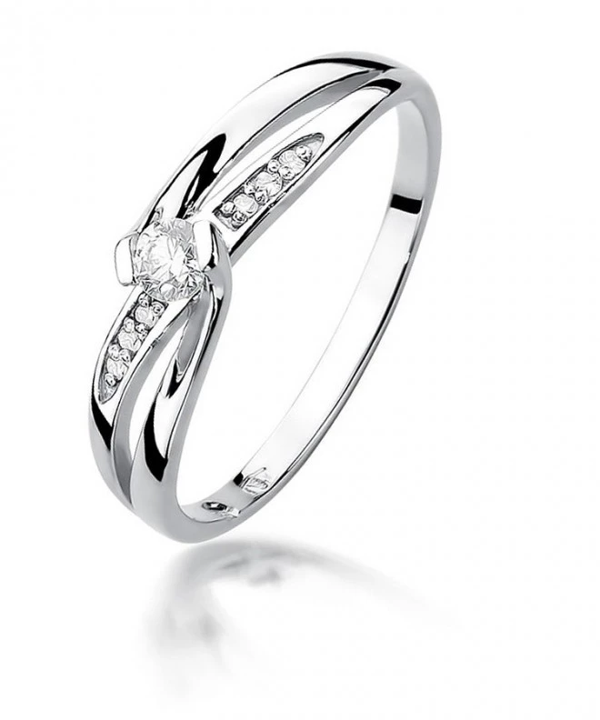 Prsteň Bonore - Biele Zlato 585 - Diamant 0,1 ct 112021