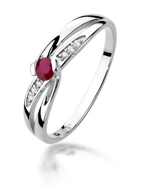 Prsteň Bonore - Biele Zlato 585 - Rubín 0,15 ct 122373