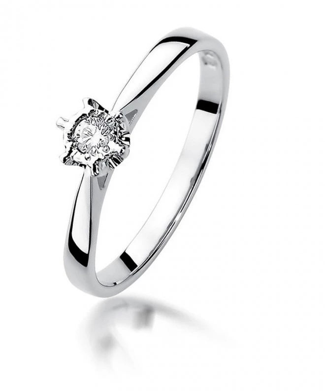Prsteň Bonore - Biele Zlato 585 - Diamant 0,05 ct 107833