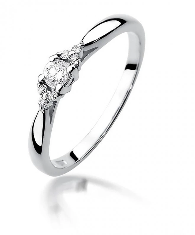 Prsteň Bonore - Biele Zlato 585 - Diamant 0,1 ct 112023