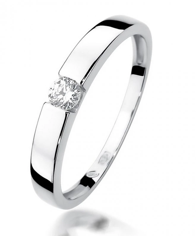 Prsteň Bonore - Biele Zlato 585 - Diamant 0,12 ct 112024