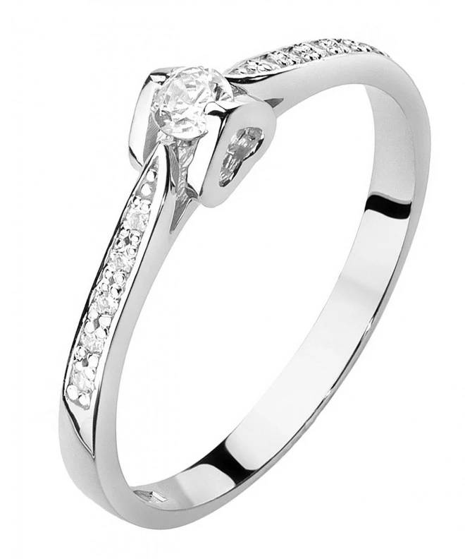 Prsteň Bonore - Biele Zlato 585 - Diamant 0,1 ct 112025