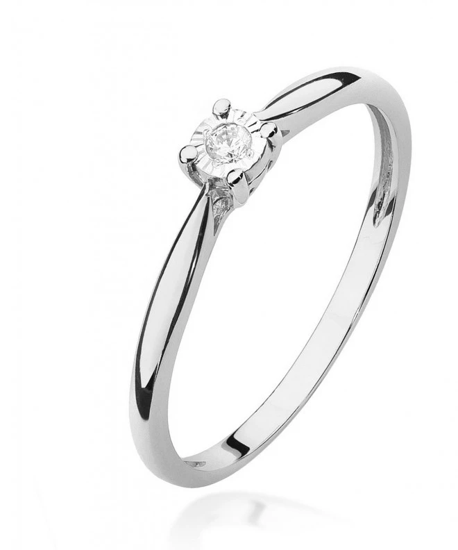 Prsteň Bonore - Biele Zlato 585 - Diamant 0,03 ct 107835