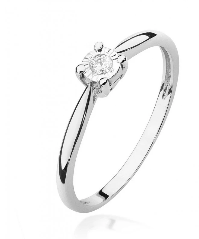 Prsteň Bonore - Biele Zlato 585 - Diamant 0,08 ct 110912