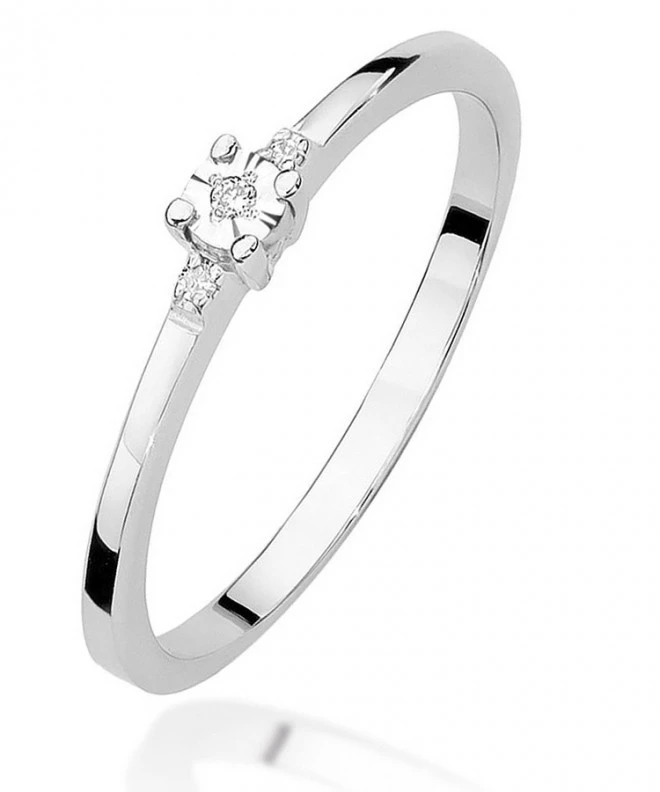 Prsteň Bonore - Biele Zlato 585 - Diamant 0,0086 ct 107837