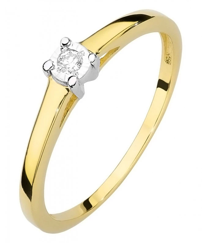 Prsteň Bonore - Zlato 585 - Diamant 0,03 ct 82062