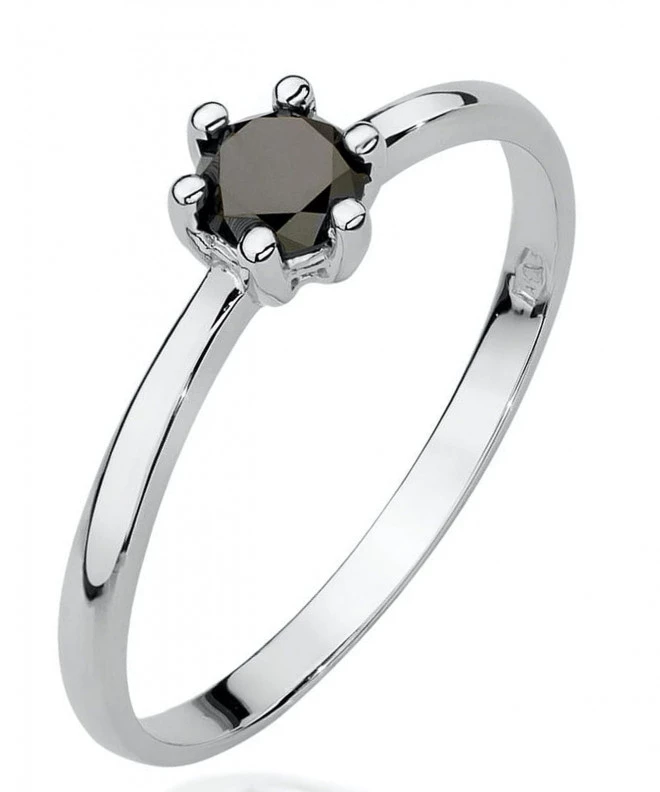 Prsteň Bonore - Biele Zlato 585 - Čierny Diamant 0,3 ct 119312
