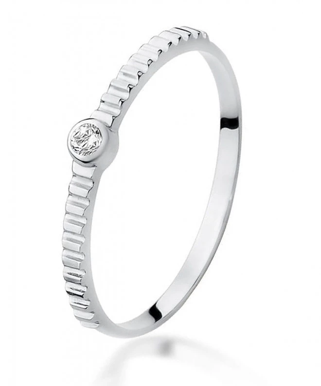 Prsteň Bonore - Biele Zlato 585 - Diamant 0,04 ct 107842