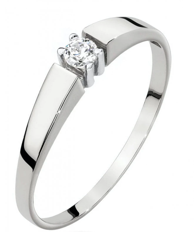 Prsteň Bonore - Biele Zlato 585 - Diamant 0,1 ct 110918