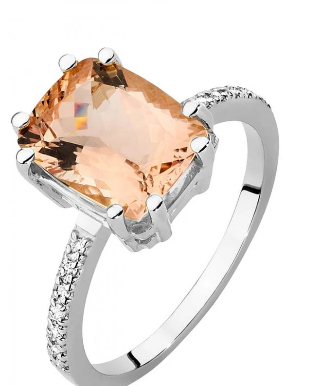 Prsteň Bonore - Biele Zlato 585 - Morganit 2,8 ct 120324