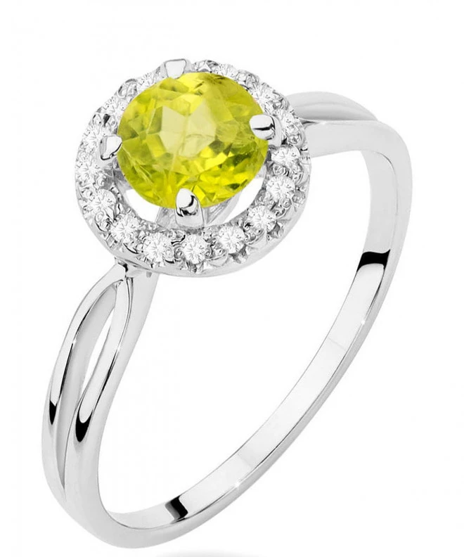 Prsteň Bonore - Biele Zlato 585 - Olivín 0,9 ct 120335