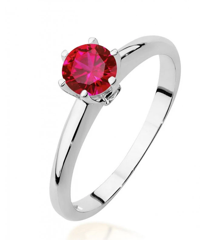 Prsteň Bonore - Biele Zlato 585 - Rubín 0,6 ct 122382